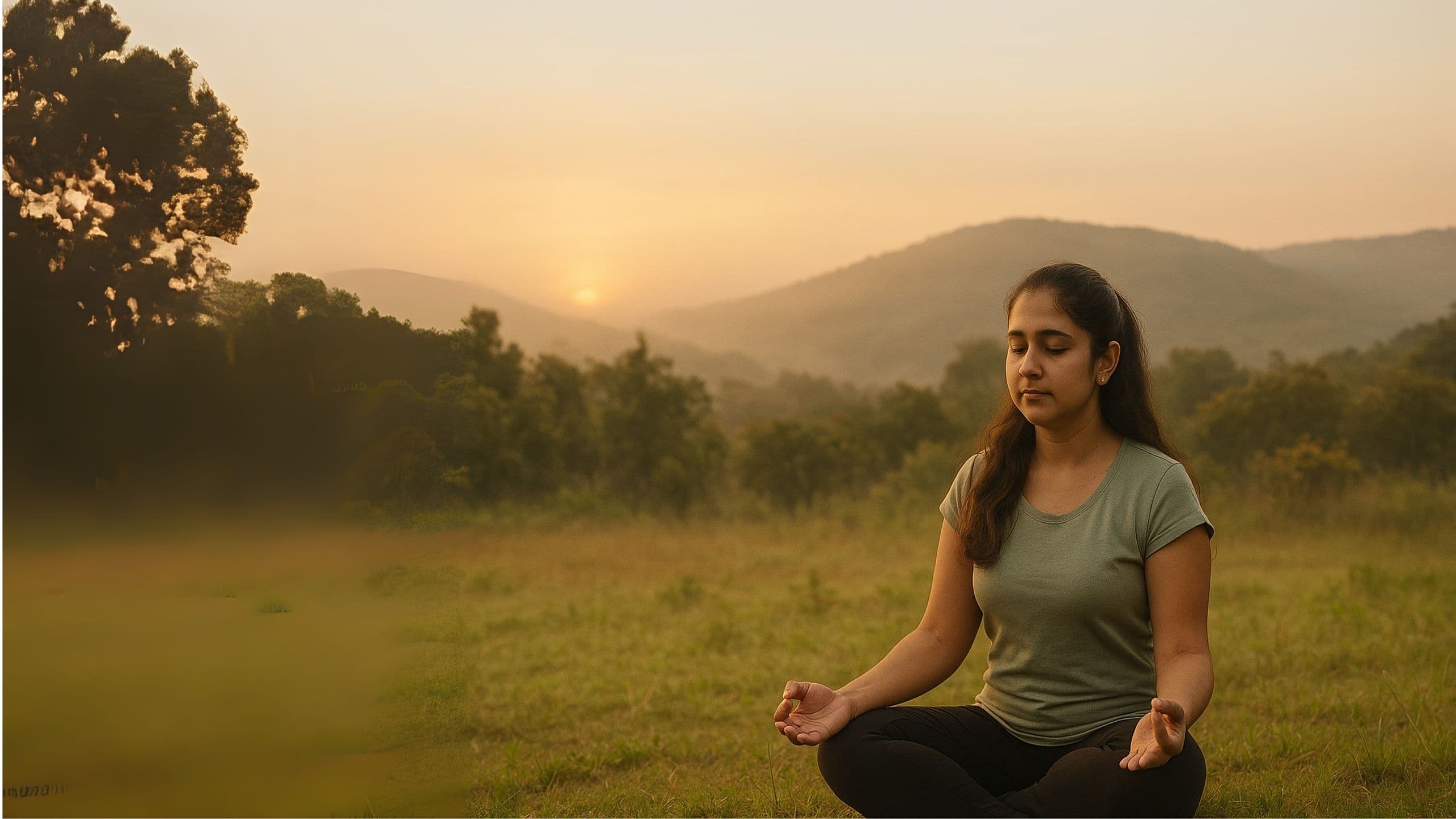 Sunlit wellness campus with greens and gentle hills